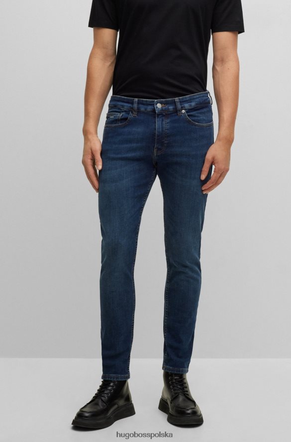 Hugo Boss ciemnoniebieskie jeansy hugo slim fit z bardzo elastycznego denimu w kolorze indygo ciemny niebieski R0X0H61042