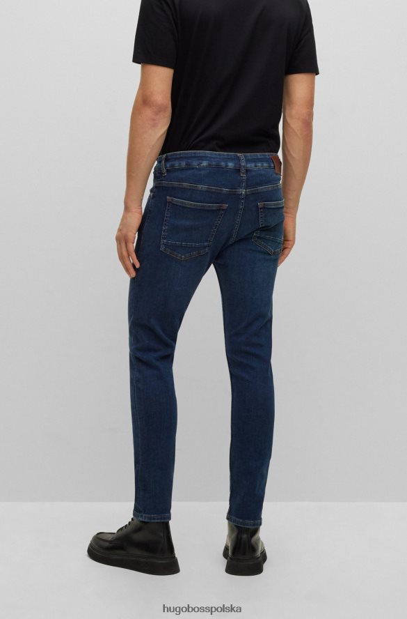 Hugo Boss ciemnoniebieskie jeansy hugo slim fit z bardzo elastycznego denimu w kolorze indygo ciemny niebieski R0X0H61042