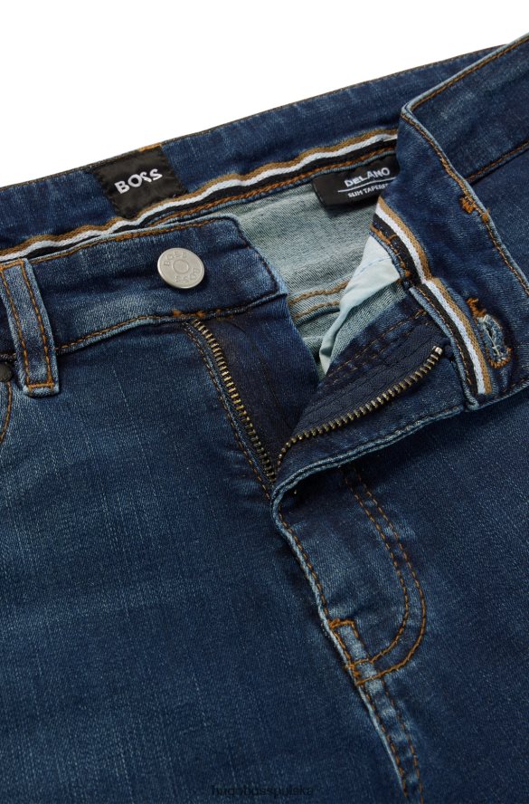 Hugo Boss ciemnoniebieskie jeansy hugo slim fit z bardzo elastycznego denimu w kolorze indygo ciemny niebieski R0X0H61042