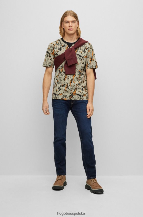 Hugo Boss ciemnoniebieskie jeansy o regularnym kroju z niebieskiego bardzo elastycznego denimu hugo ciemny niebieski R0X0H61571
