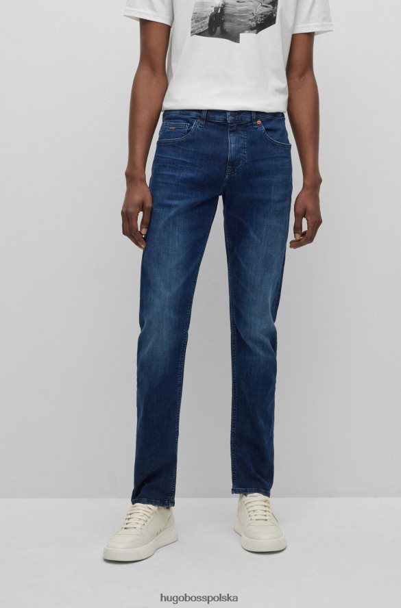 Hugo Boss ciemnoniebieskie jeansy slim fit hugo z ciemnoniebieskiego denimu o najwyższej ruchu ciemny niebieski R0X0H61839
