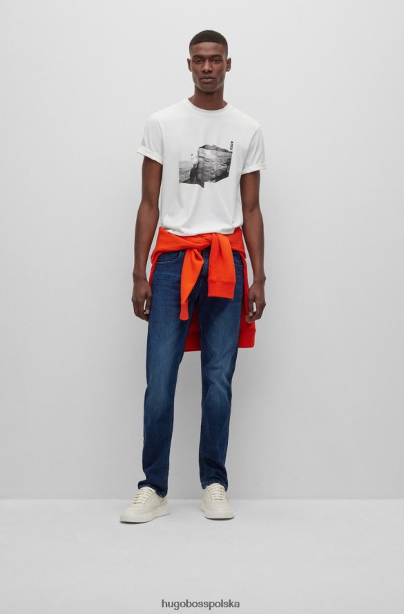 Hugo Boss ciemnoniebieskie jeansy slim fit hugo z ciemnoniebieskiego denimu o najwyższej ruchu ciemny niebieski R0X0H61839