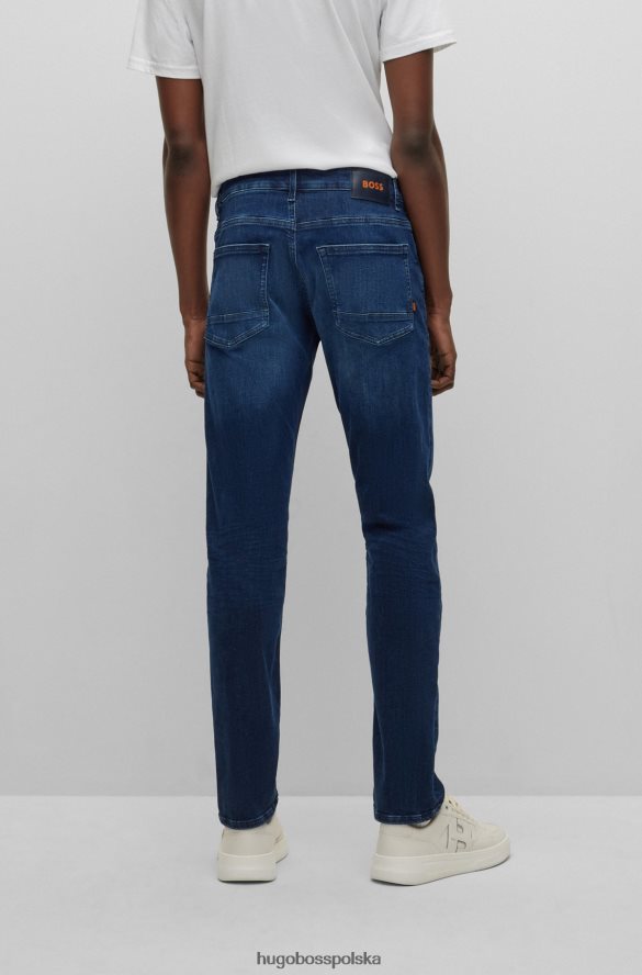 Hugo Boss ciemnoniebieskie jeansy slim fit hugo z ciemnoniebieskiego denimu o najwyższej ruchu ciemny niebieski R0X0H61839