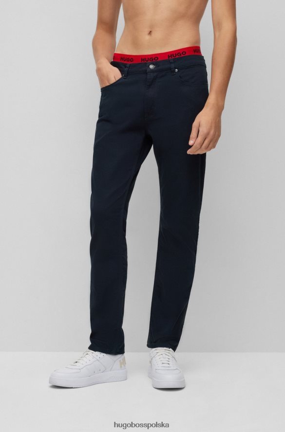 Hugo Boss ciemnoniebieskie jeansy slim fit hugo z czarnego, wygodnego denimu ze stretchem ciemny niebieski R0X0H62417