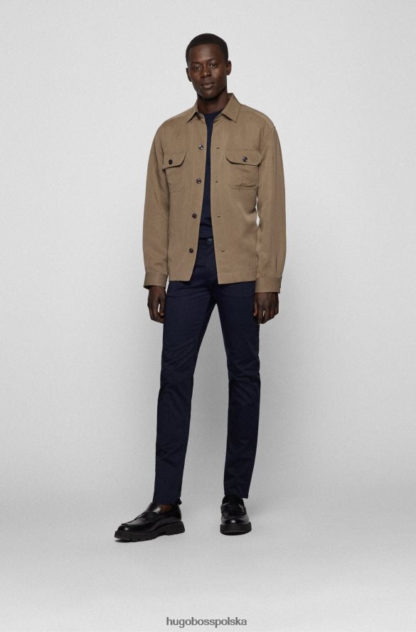 Hugo Boss ciemnoniebieskie jeansy slim fit hugo z elastycznego, satynowego denimu ciemny niebieski R0X0H61431