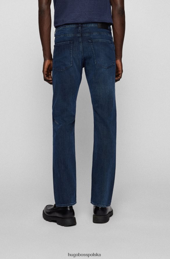 Hugo Boss ciemnoniebieskie jeansy slim fit hugo z niebieskiego, wygodnego denimu ze streczem ciemny niebieski R0X0H62309