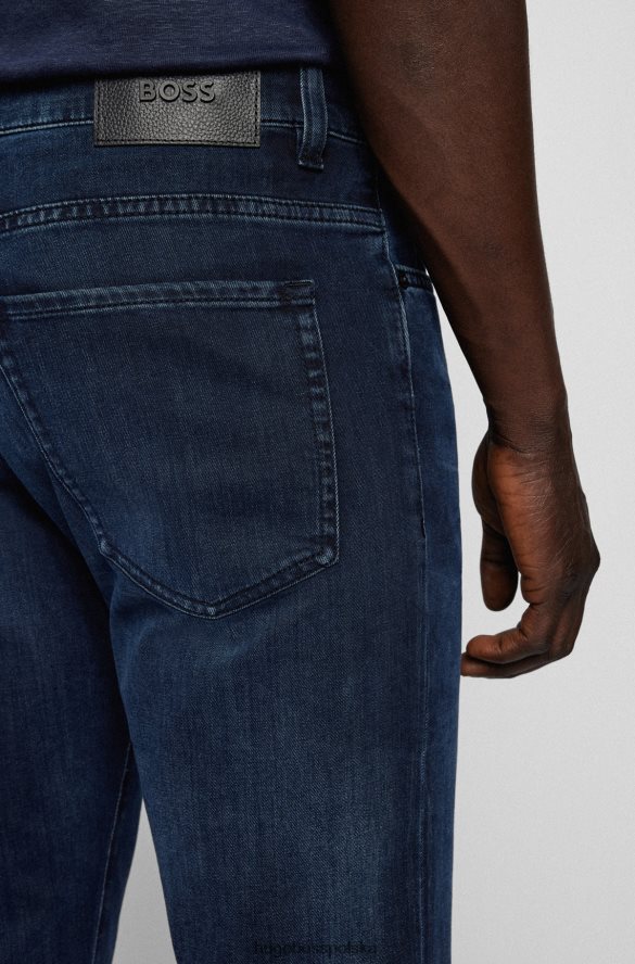 Hugo Boss ciemnoniebieskie jeansy slim fit hugo z niebieskiego, wygodnego denimu ze streczem ciemny niebieski R0X0H62309