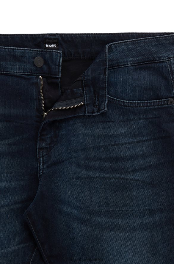 Hugo Boss ciemnoniebieskie jeansy slim fit hugo z niebieskiego, wygodnego denimu ze streczem ciemny niebieski R0X0H62309