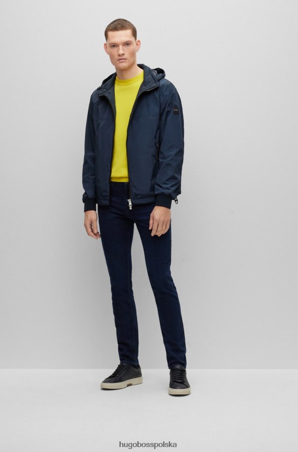 Hugo Boss ciemnoniebieskie jeansy slim-fit w niebieskim, włoskim super miękkim dżinsie hugo ciemny niebieski R0X0H61362