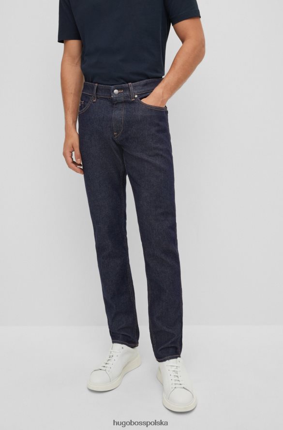 Hugo Boss ciemnoniebieskie jeansy slim-fit z ciemnoniebieskiego, wygodnego, elastycznego denimu hugo ciemny niebieski R0X0H61759