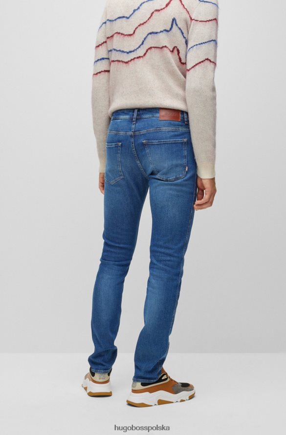 Hugo Boss ciemnoniebieskie jeansy slim fit z niebieskiego, wygodnego dżinsu hugo ze stretchem ciemny niebieski R0X0H61645
