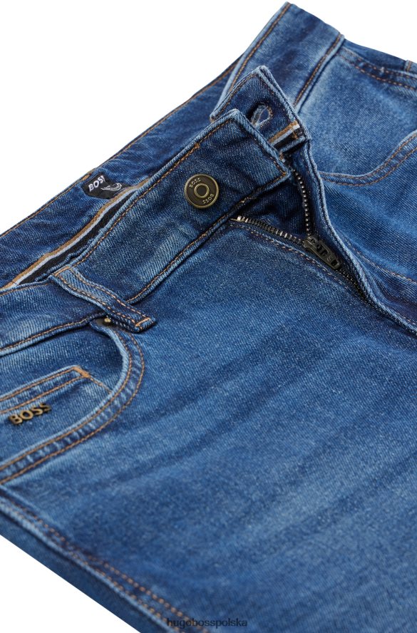 Hugo Boss ciemnoniebieskie jeansy slim fit z niebieskiego, wygodnego dżinsu hugo ze stretchem ciemny niebieski R0X0H61645