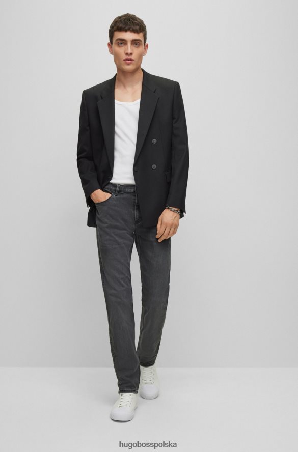 Hugo Boss ciemnoszare dżinsy hugo slim fit z czarnego, wygodnego denimu ze stretchem ciemno szary R0X0H61850