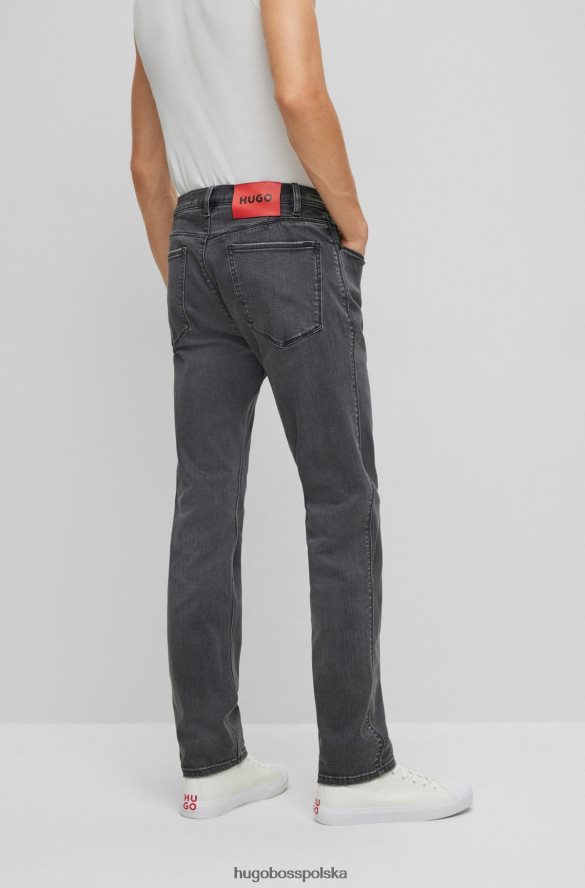 Hugo Boss ciemnoszare dżinsy hugo slim fit z czarnego, wygodnego denimu ze stretchem ciemno szary R0X0H61850