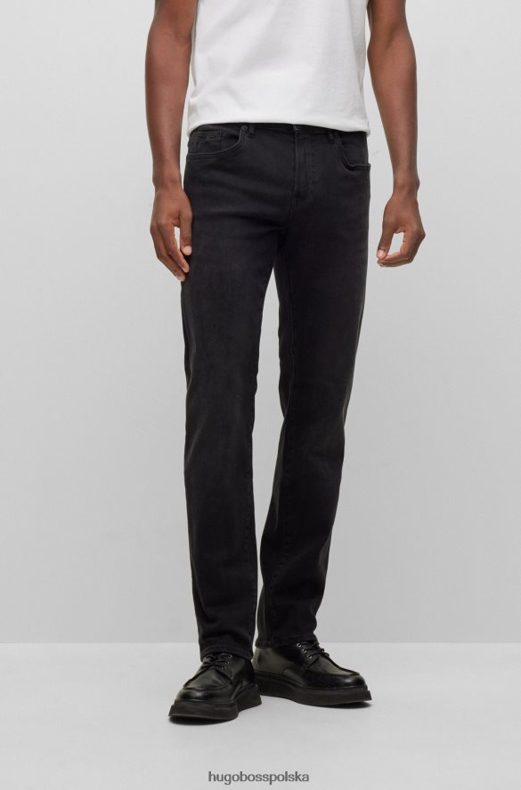 Hugo Boss ciemnoszare dżinsy slim-fit hugo w czarno-czarnym denimie zapewniającym najwyższy ruch ciemno szary R0X0H62844