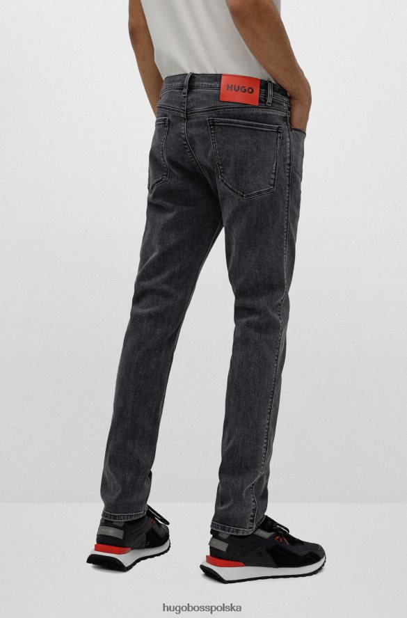 Hugo Boss ciemnoszare jeansy slim fit z czarnego, wygodnego dżinsu hugo ze stretchem ciemno szary R0X0H64232