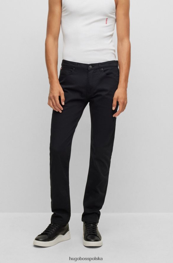Hugo Boss czarne jeansy Hugo o dopasowanym kroju z czarnego, wygodnego denimu ze stretchem czarny R0X0H62416