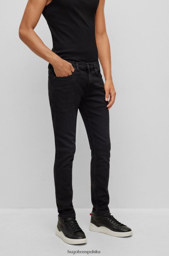 Hugo Boss czarne jeansy hugo o bardzo dopasowanym kroju z czarnego, wygodnego dżinsu ze stretchem czarny R0X0H61874