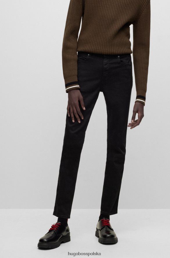 Hugo Boss czarne jeansy hugo o bardzo dopasowanym kroju z wygodnego, elastycznego denimu czarny R0X0H62373
