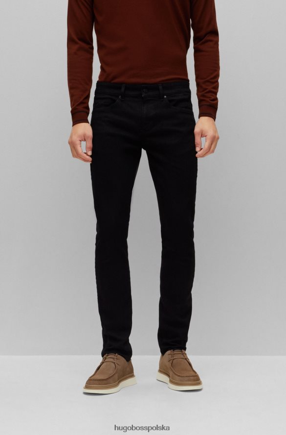Hugo Boss czarne jeansy hugo slim-fit z czarnego, super miękkiego włoskiego denimu czarny R0X0H61340