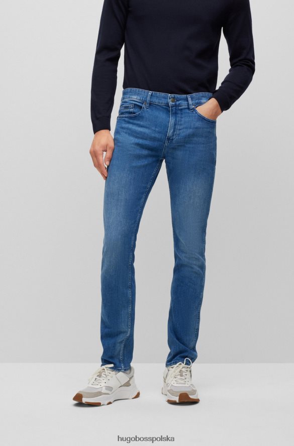 Hugo Boss dżinsy slim-fit w niebieskim kolorze włoskiego denimu z domieszką kaszmiru w kolorze niebieskim hugo niebieski R0X0H61457