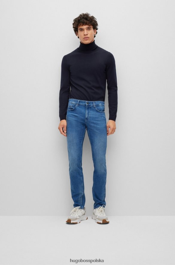 Hugo Boss dżinsy slim-fit w niebieskim kolorze włoskiego denimu z domieszką kaszmiru w kolorze niebieskim hugo niebieski R0X0H61457