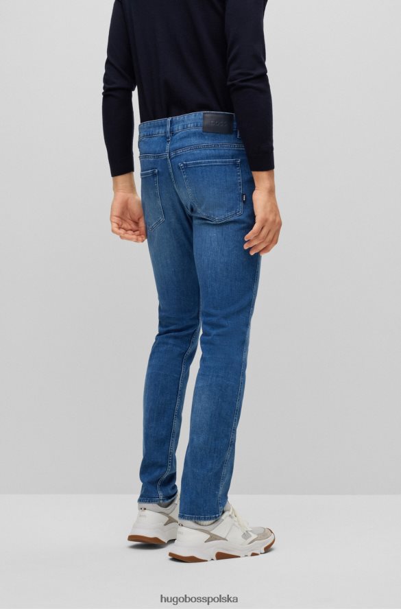 Hugo Boss dżinsy slim-fit w niebieskim kolorze włoskiego denimu z domieszką kaszmiru w kolorze niebieskim hugo niebieski R0X0H61457