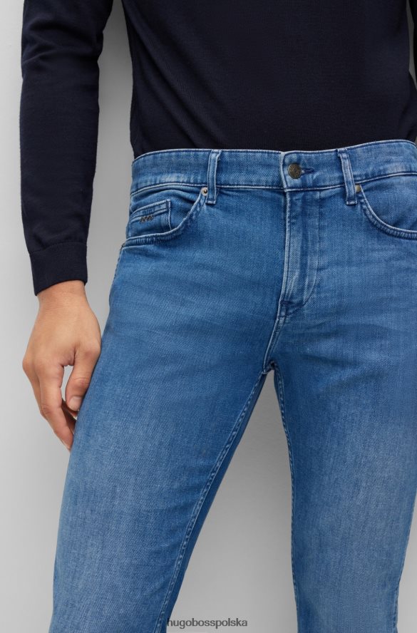 Hugo Boss dżinsy slim-fit w niebieskim kolorze włoskiego denimu z domieszką kaszmiru w kolorze niebieskim hugo niebieski R0X0H61457