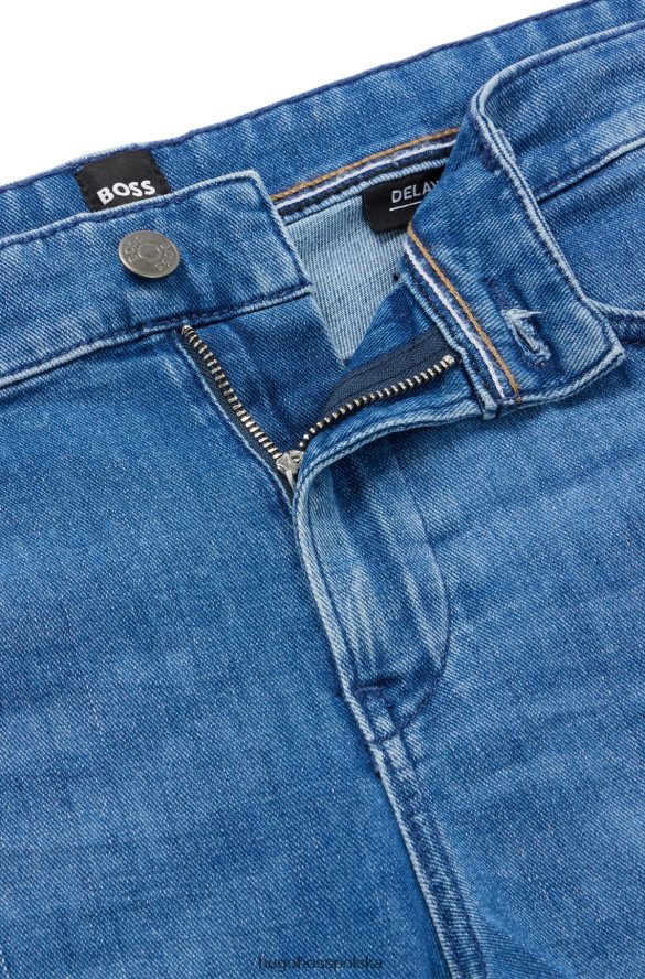 Hugo Boss dżinsy slim-fit w niebieskim kolorze włoskiego denimu z domieszką kaszmiru w kolorze niebieskim hugo niebieski R0X0H61457