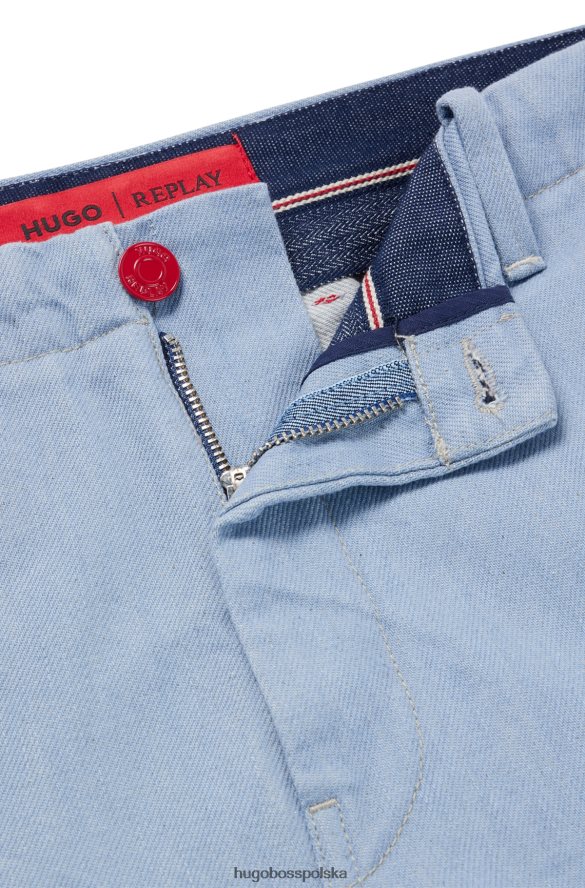 Hugo Boss hugo | Replay Dżinsy typu boyfriend z jasnoniebieskiego elastycznego denimu jasny niebieski R0X0H64327