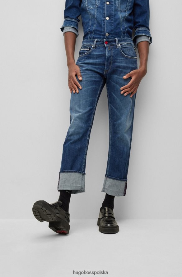 Hugo Boss hugo | jeansy Replay o prostym kroju z ciemnoniebieskiego elastycznego denimu ciemny niebieski R0X0H62764