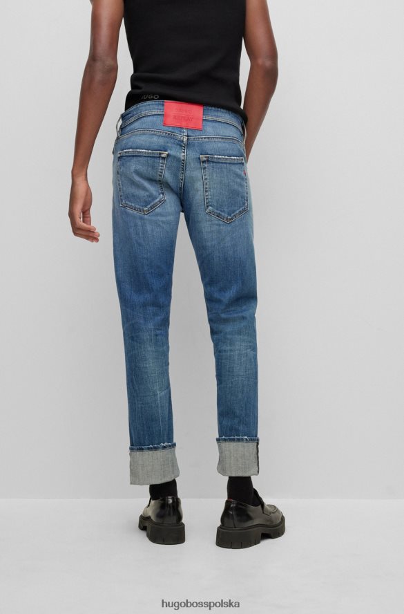 Hugo Boss hugo | jeansy Replay o prostym kroju z elastycznego denimu w kolorze średniego błękitu niebieski R0X0H62479