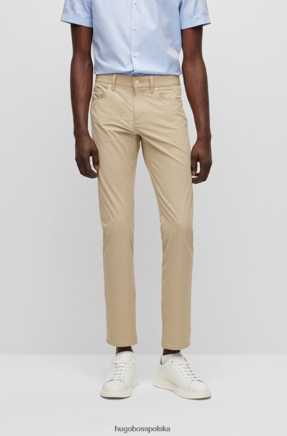 Hugo Boss jasnobeżowe jeansy slim fit z wodoodpornego, elastycznego denimu hugo jasny beż R0X0H61404
