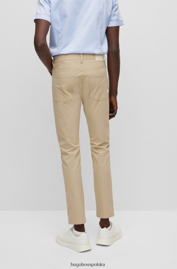Hugo Boss jasnobeżowe jeansy slim fit z wodoodpornego, elastycznego denimu hugo jasny beż R0X0H61404