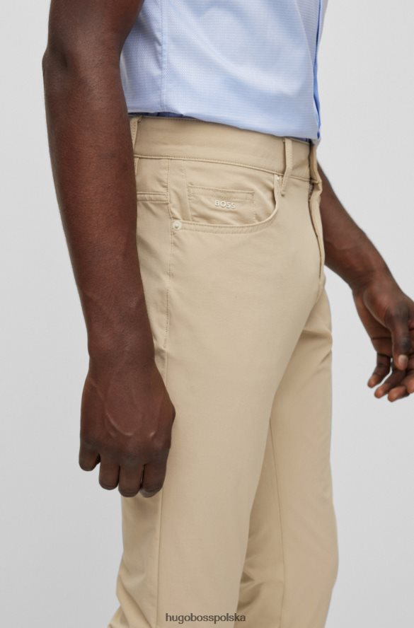 Hugo Boss jasnobeżowe jeansy slim fit z wodoodpornego, elastycznego denimu hugo jasny beż R0X0H61404
