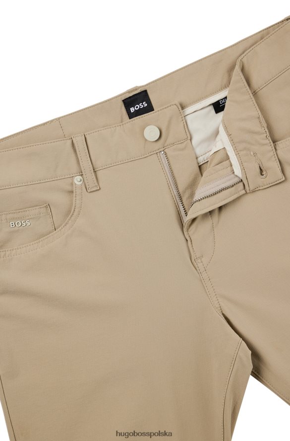 Hugo Boss jasnobeżowe jeansy slim fit z wodoodpornego, elastycznego denimu hugo jasny beż R0X0H61404