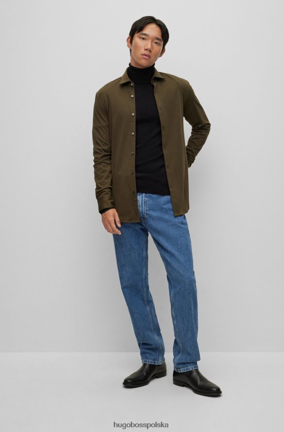 Hugo Boss jasnoniebieskie dżinsy Hugo o regularnym kroju z niebieskiego sztywnego denimu jasny niebieski R0X0H64370