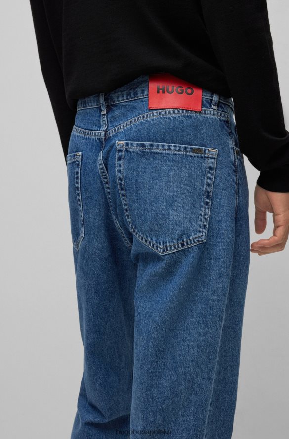 Hugo Boss jasnoniebieskie dżinsy Hugo o regularnym kroju z niebieskiego sztywnego denimu jasny niebieski R0X0H64370