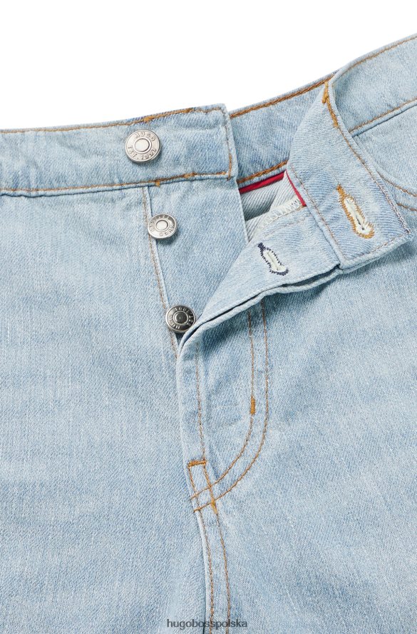 Hugo Boss jasnoniebieskie, zwężane jeansy hugo z niebieskiego denimu z przetarciami jasny niebieski R0X0H64229