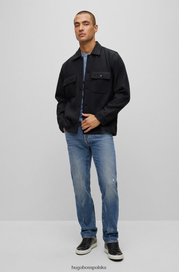 Hugo Boss niebieskie dżinsy Hugo o regularnym kroju z niebieskiego sztywnego denimu niebieski R0X0H61819