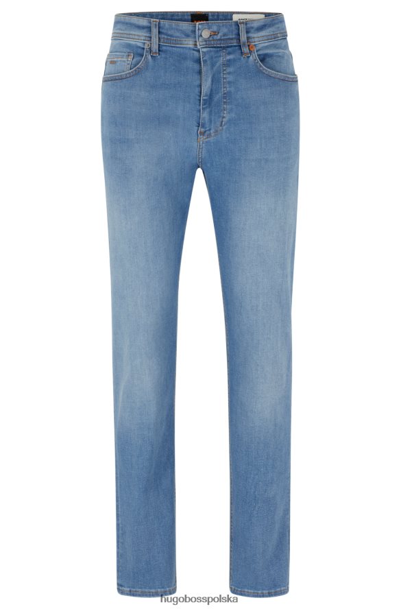 Hugo Boss niebieskie dżinsy hugo o zwężanym kroju z ciemnoniebieskiego bardzo elastycznego denimu niebieski R0X0H62549