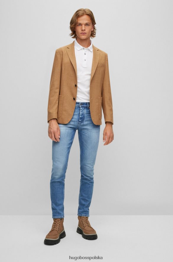 Hugo Boss niebieskie dżinsy hugo o zwężanym kroju z niebieskiego, wygodnego denimu ze streczem niebieski R0X0H61579