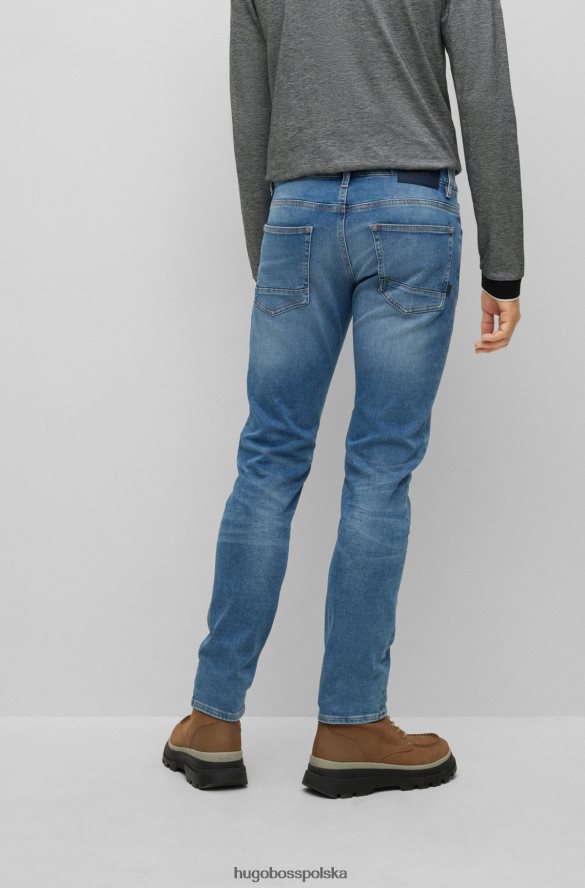 Hugo Boss niebieskie dżinsy slim-fit z dzianiny jeansowej hugo w kolorze średniego błękitu niebieski R0X0H63392