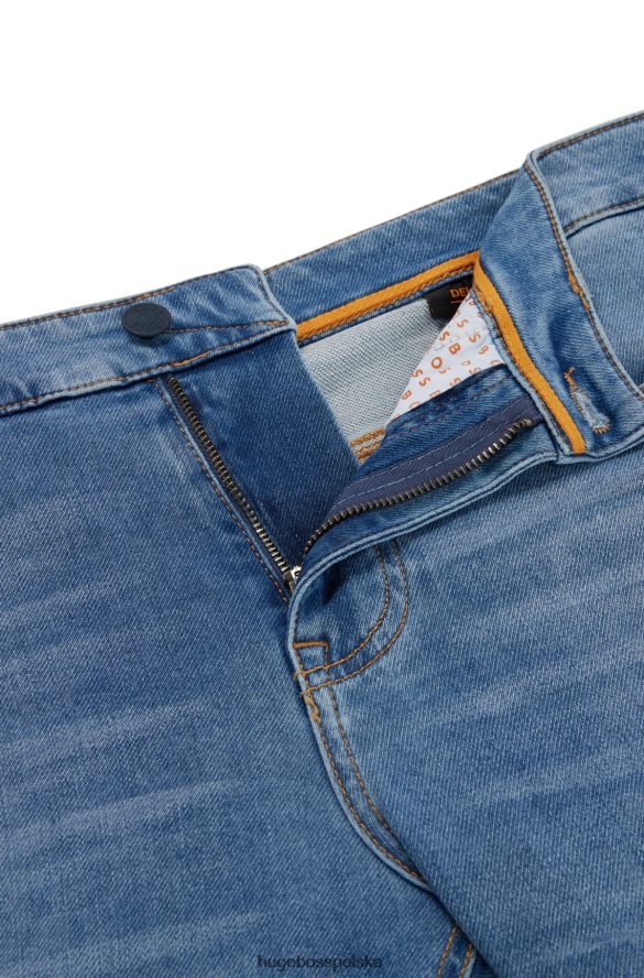 Hugo Boss niebieskie dżinsy slim-fit z dzianiny jeansowej hugo w kolorze średniego błękitu niebieski R0X0H63392