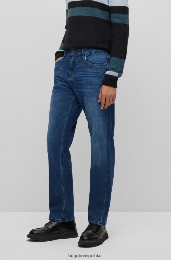 Hugo Boss niebieskie dżinsy z włoskiego denimu w dotyku w kolorze kaszmiru hugo blue niebieski R0X0H61682