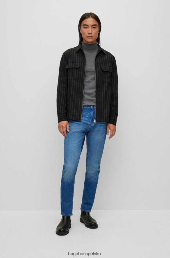 Hugo Boss niebieskie jeansy hugo slim fit z niebieskiego włoskiego denimu z bawełną organiczną niebieski R0X0H61126