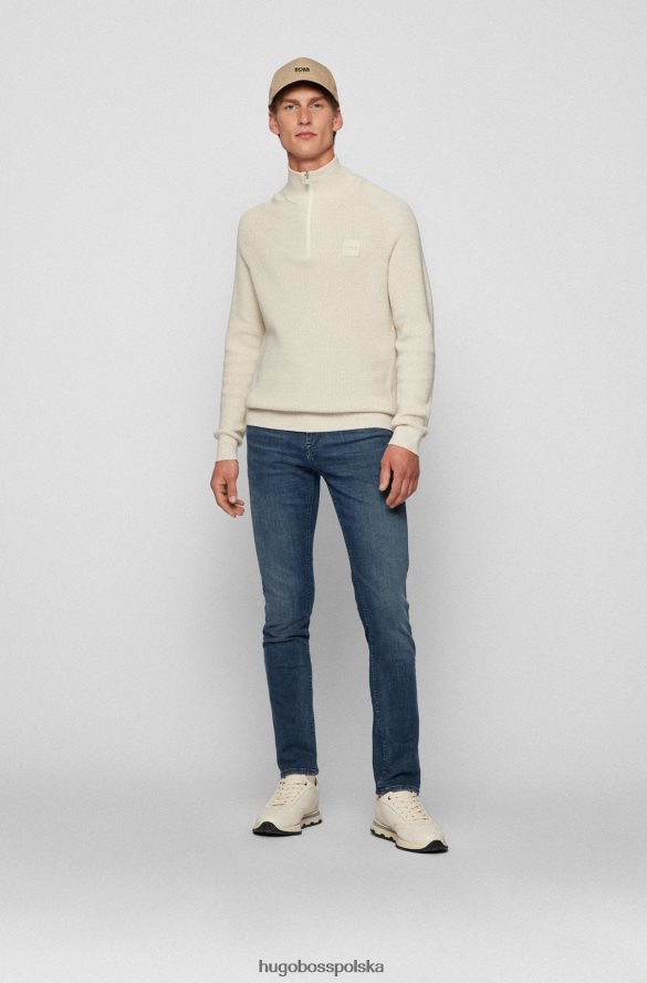 Hugo Boss niebieskie jeansy o bardzo dopasowanym kroju z szarego, elastycznego denimu hugo niebieski R0X0H62565