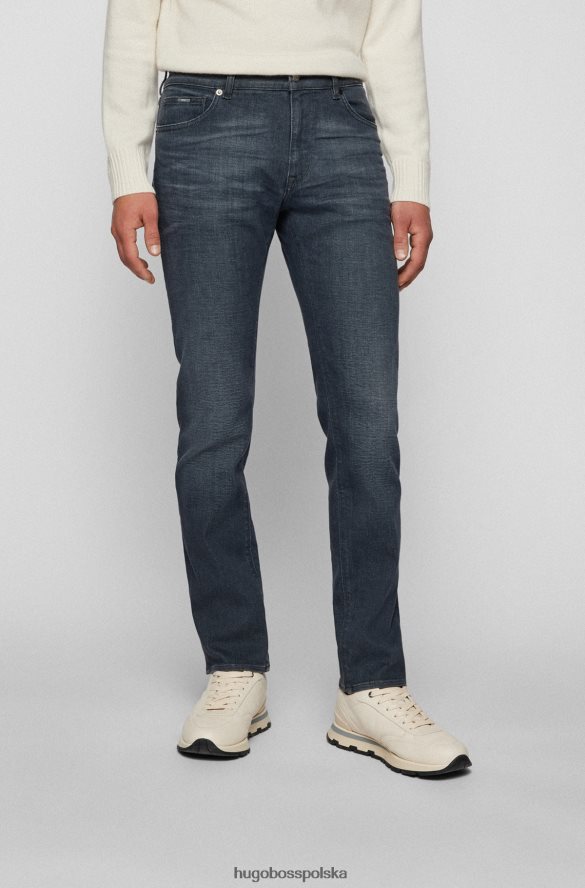Hugo Boss szare dżinsy hugo o regularnym kroju z super miękkiego szarego elastycznego denimu szary R0X0H64161