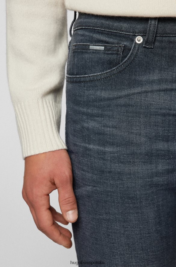 Hugo Boss szare dżinsy hugo o regularnym kroju z super miękkiego szarego elastycznego denimu szary R0X0H64161