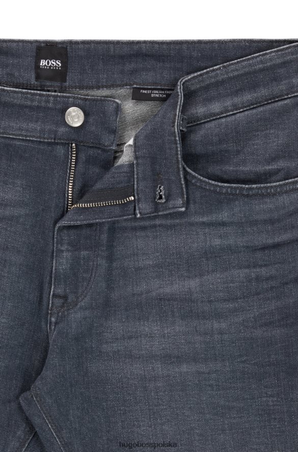 Hugo Boss szare dżinsy hugo o regularnym kroju z super miękkiego szarego elastycznego denimu szary R0X0H64161